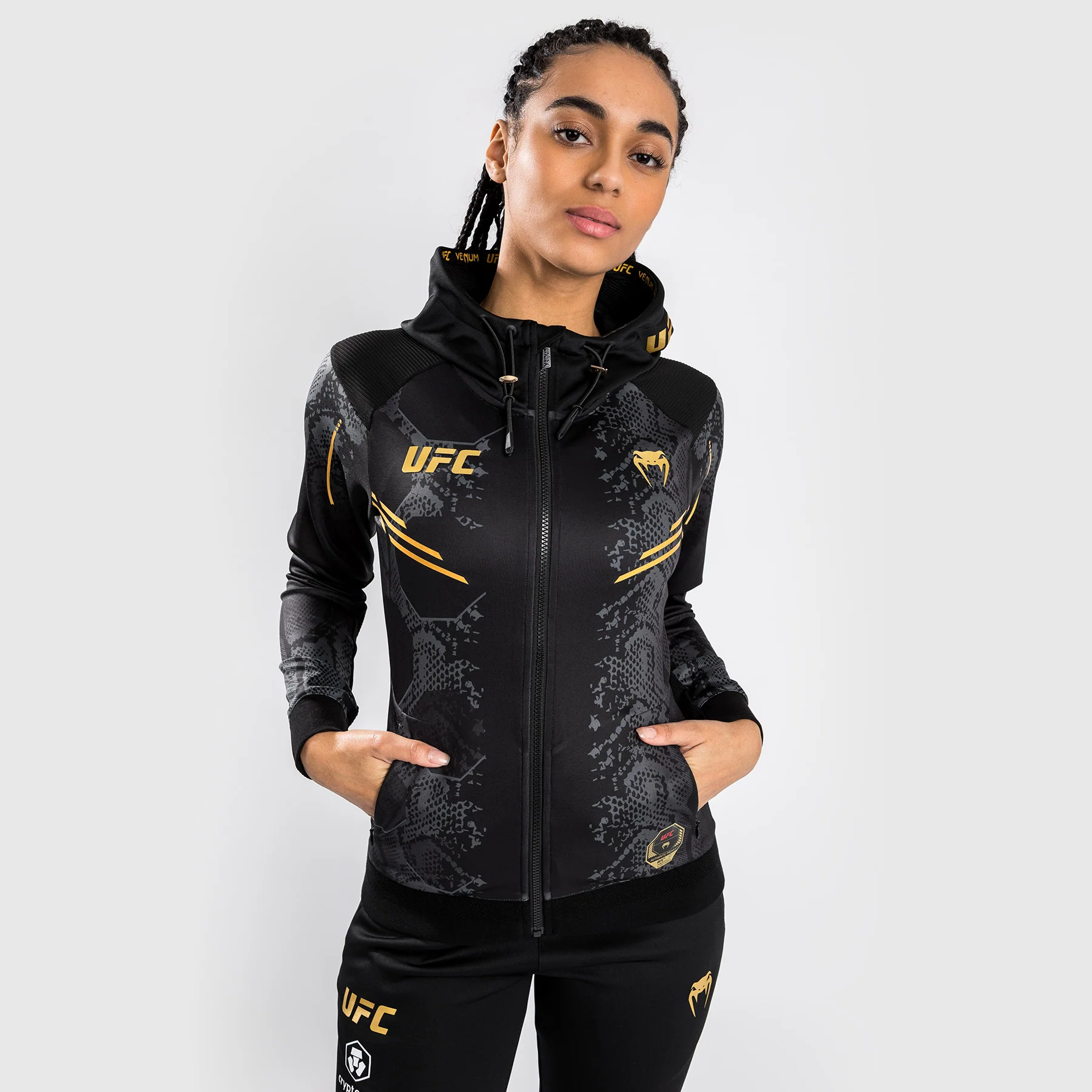 UFC Adrenaline by Venum Personalized Authentic Fight Night Women’s Walkout Hoodie - Champion - Image 2