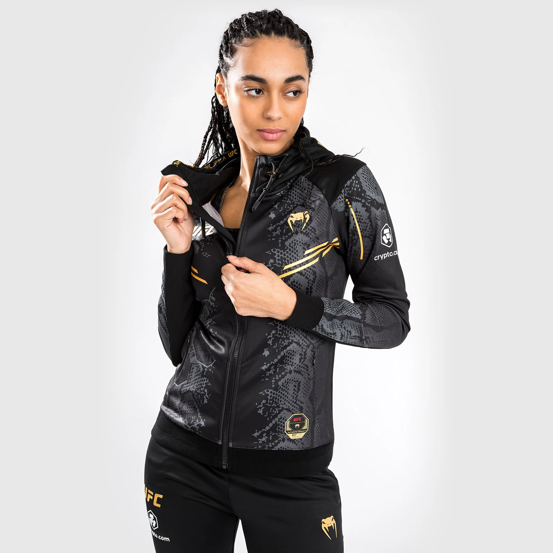UFC Adrenaline by Venum Personalized Authentic Fight Night Women’s Walkout Hoodie - Champion - Image 3