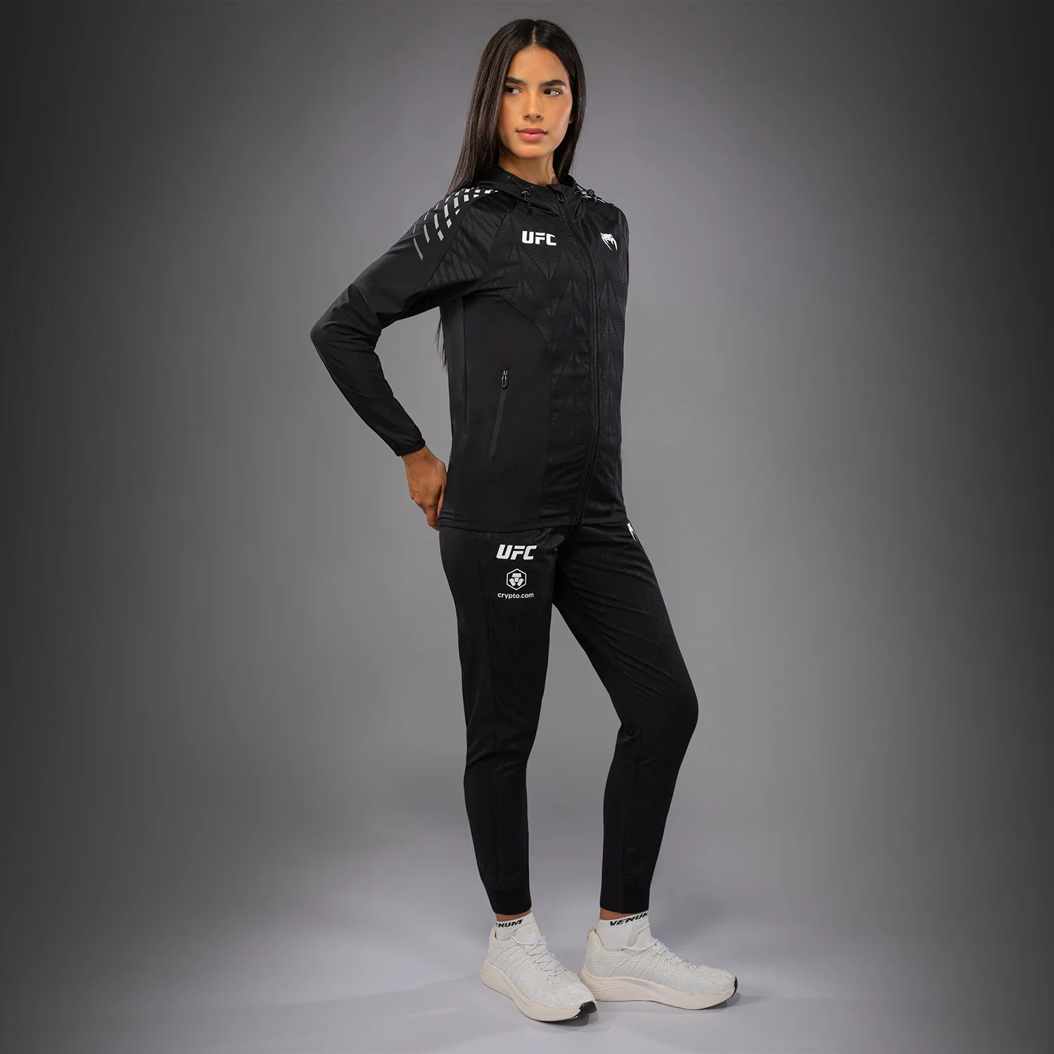 Women's UFC Zenith by Venum Black Authentic Fight Night Walkout Hoodie - Image 11