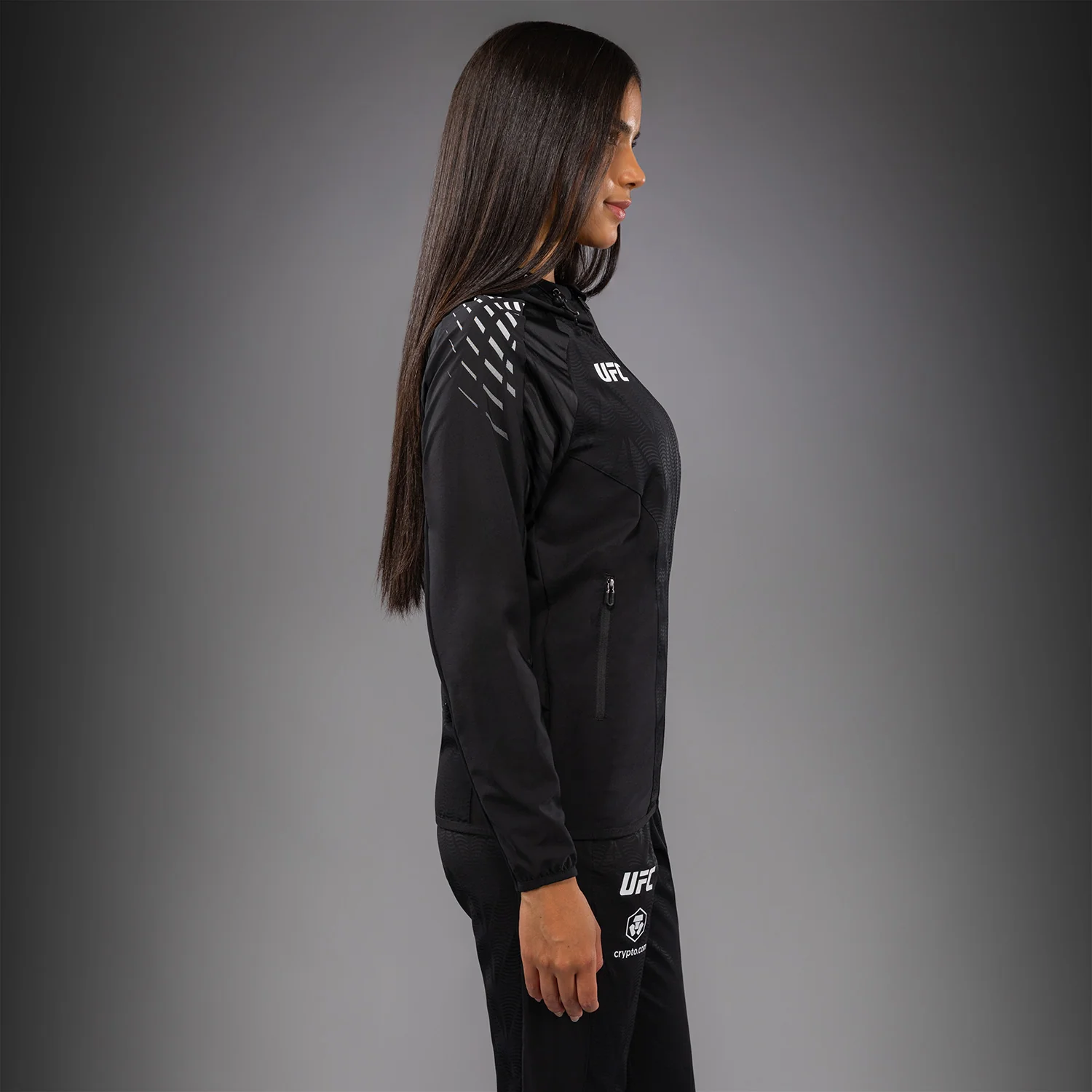 Women's UFC Zenith by Venum Black Authentic Fight Night Walkout Hoodie - Image 5