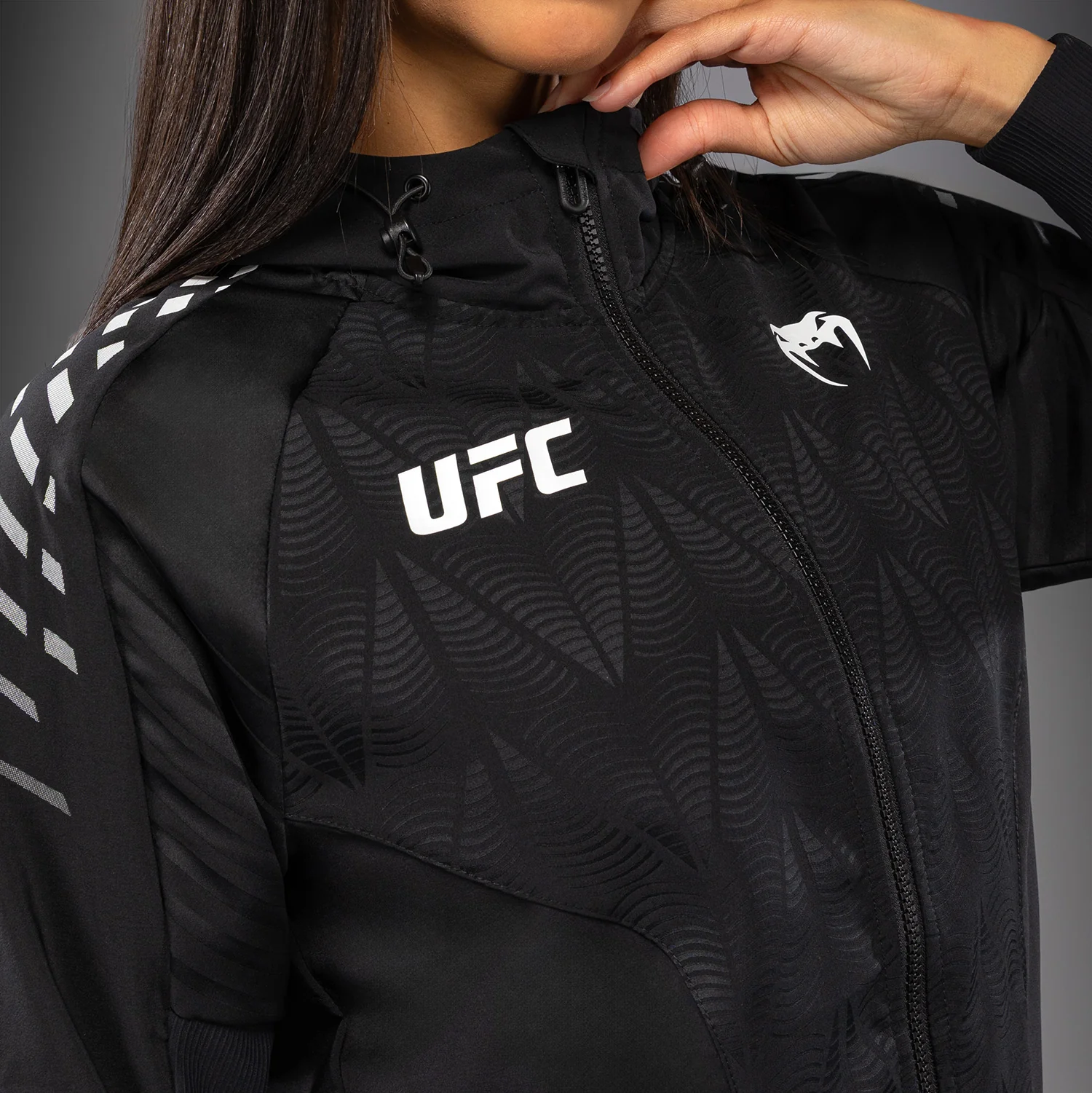 Women's UFC Zenith by Venum Black Authentic Fight Night Walkout Hoodie - Image 8