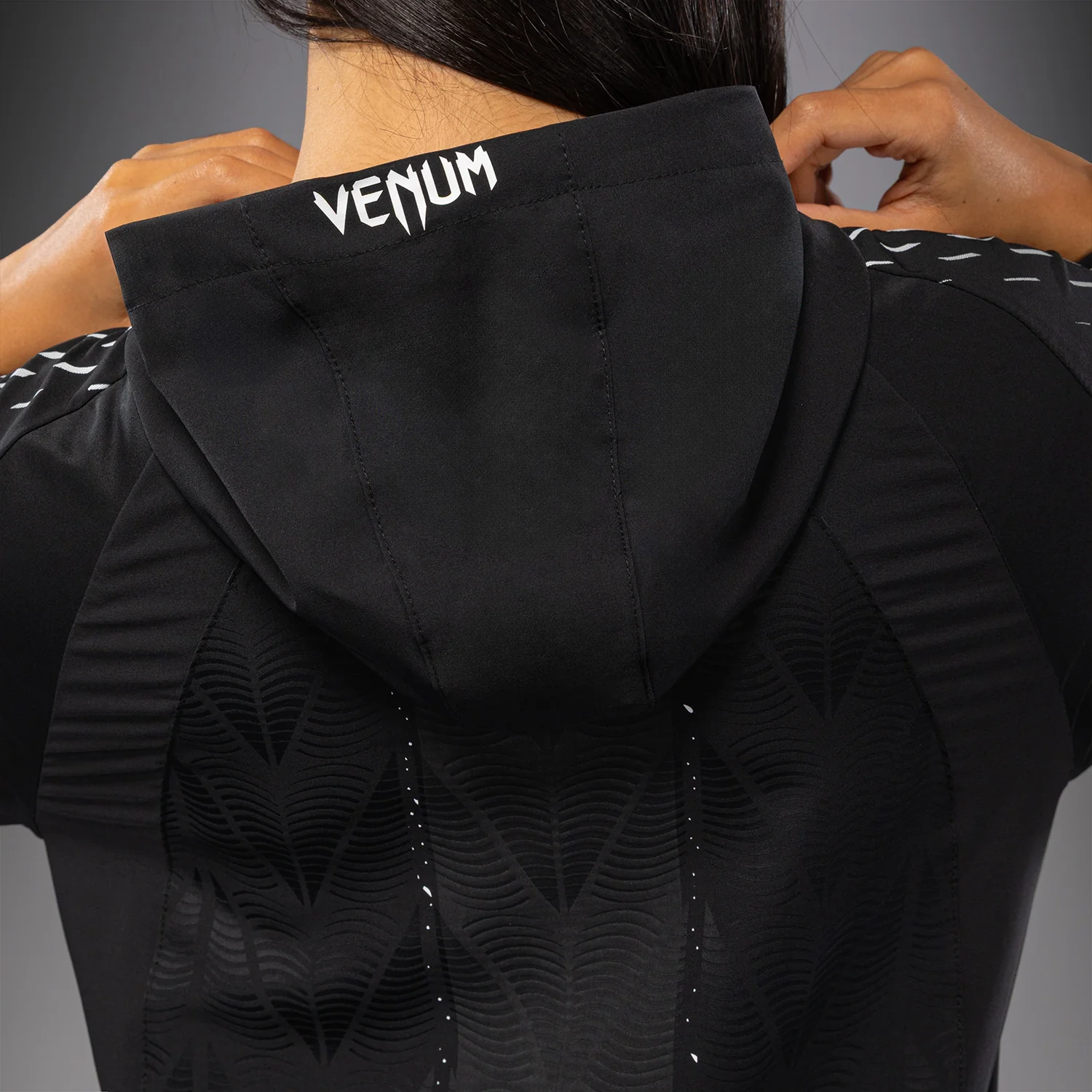 Women's UFC Zenith by Venum Black Authentic Fight Night Walkout Hoodie Personalized - Image 11