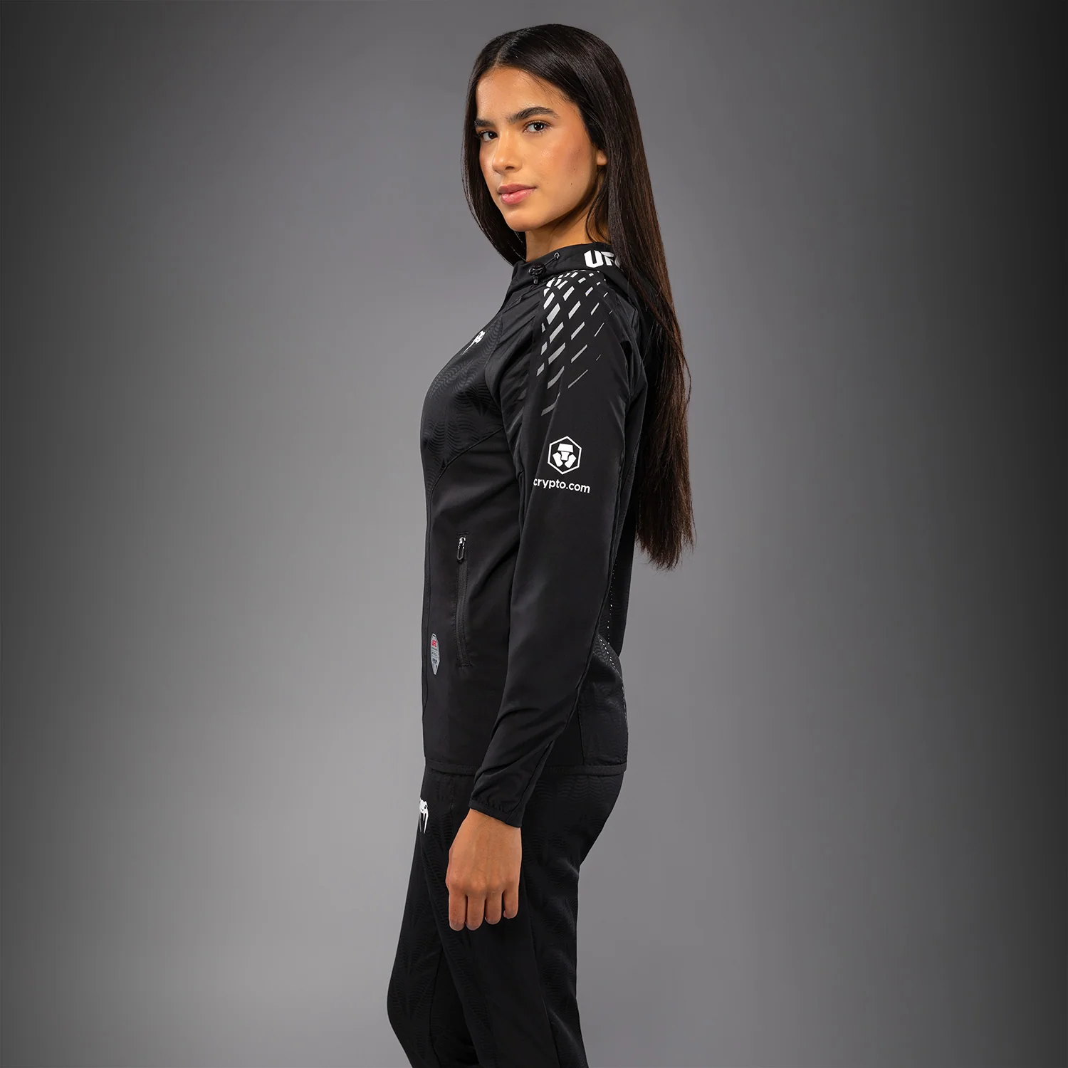 Women's UFC Zenith by Venum Black Authentic Fight Night Walkout Hoodie Personalized - Image 5