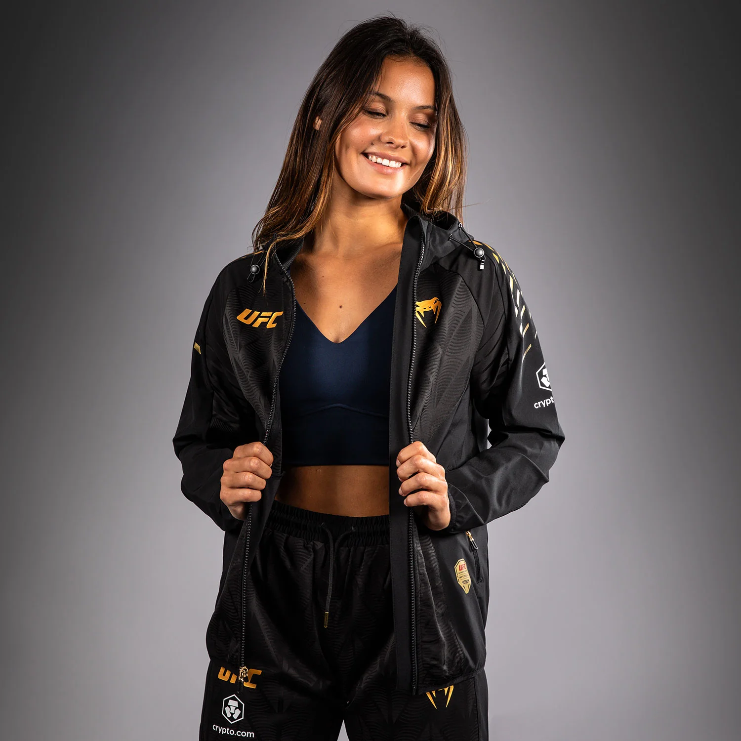 Women's UFC Zenith by Venum Champion Authentic Fight Night Walkout Hoodie - Image 5